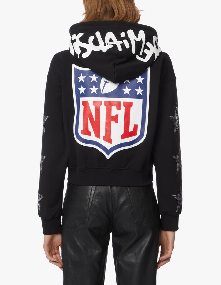 rinascente Disclaimer Felpa crop con cappuccio in cotone - nero