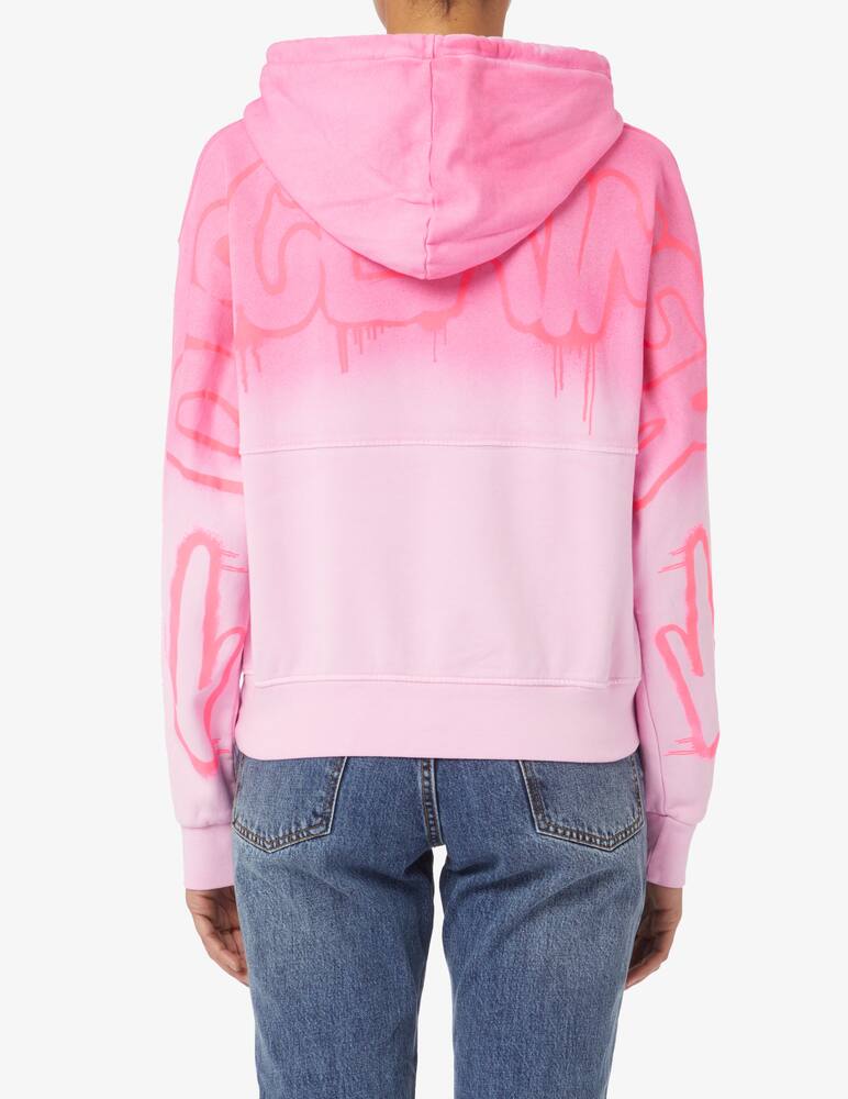 rinascente Disclaimer Felpa in cotone con cappuccio sfumata - Rosa
