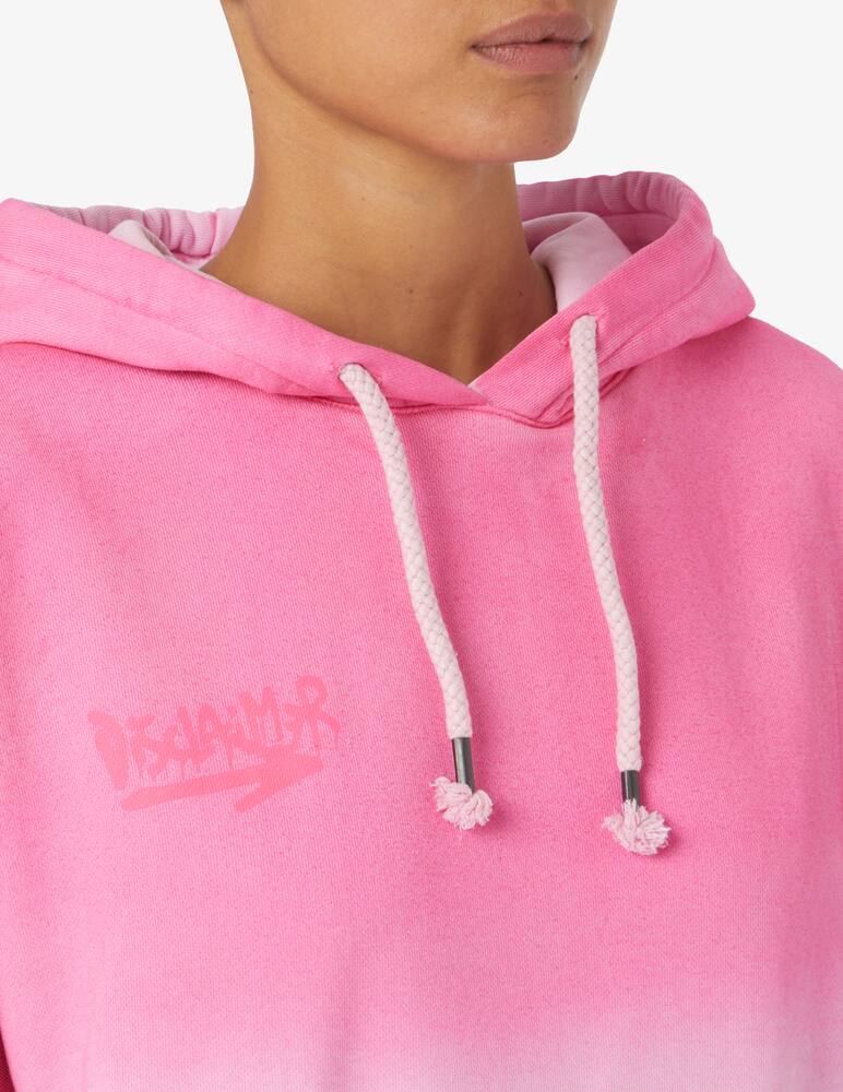 rinascente Disclaimer Felpa in cotone con cappuccio sfumata - Rosa