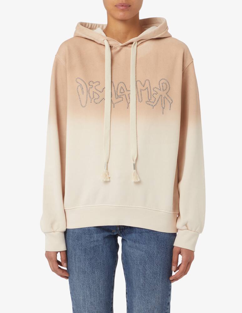 Disclaimer Cotton hoodie shaded with studs - Beige - picture 1 Disclaimer Cotton hoodie shaded with studs - Beige - picture 1