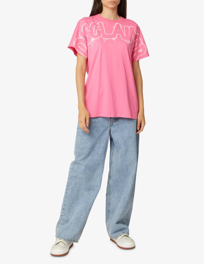 rinascente Disclaimer Basic logo cotton t-shirt - Pink
