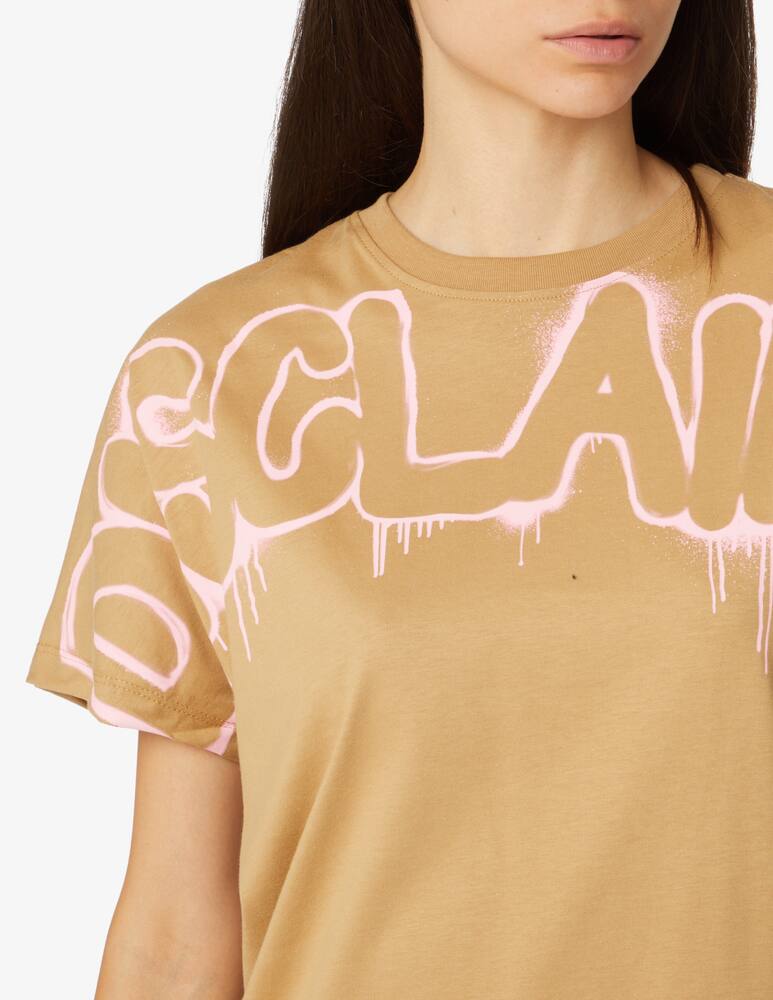 rinascente Disclaimer Basic logo cotton t-shirt - Beige