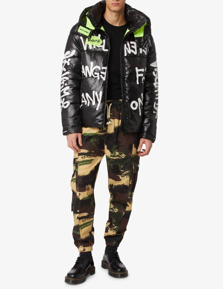 rinascente Disclaimer Hooded puffer jacket - Black