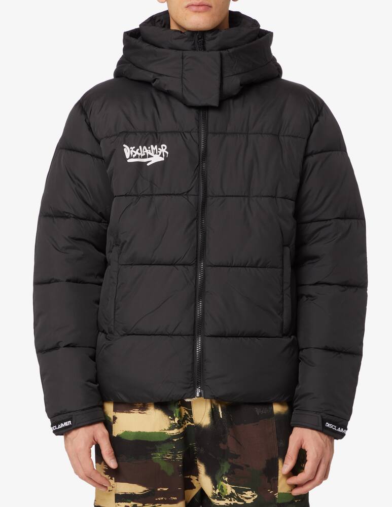 rinascente Disclaimer Giacca imbottita con logo con cappuccio - Nero