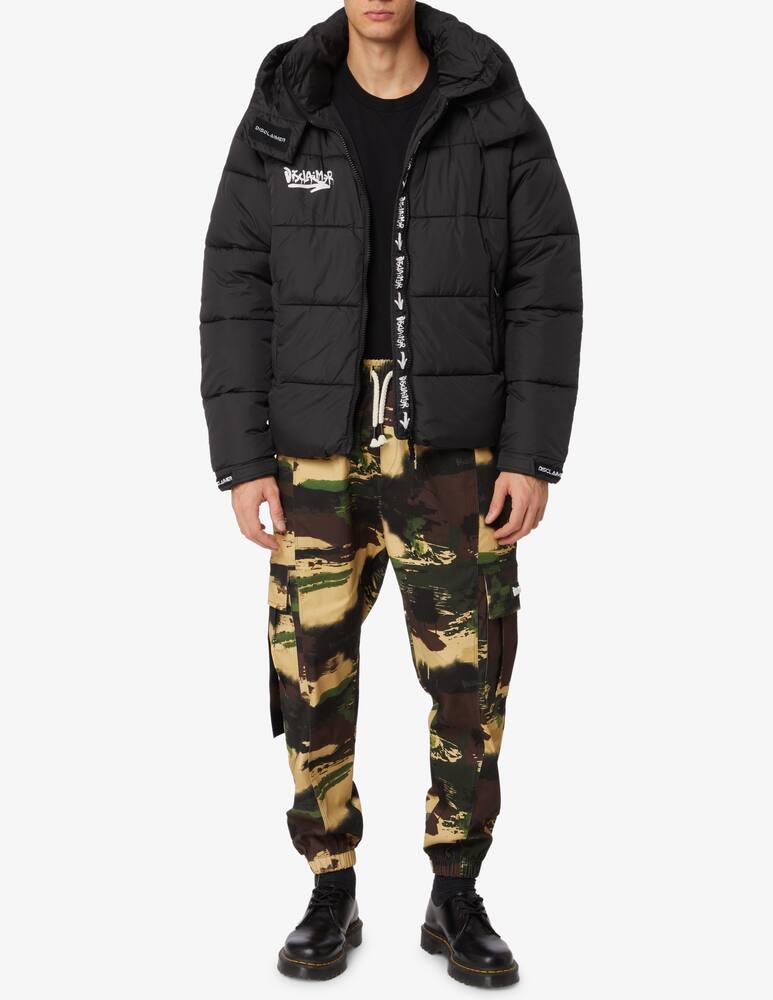 rinascente Disclaimer Giacca imbottita con logo con cappuccio - Nero