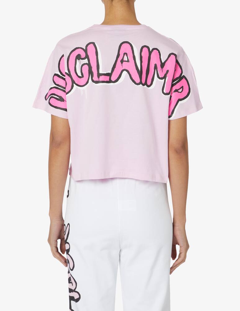 rinascente Disclaimer Cotton cropped t-shirt - Pink