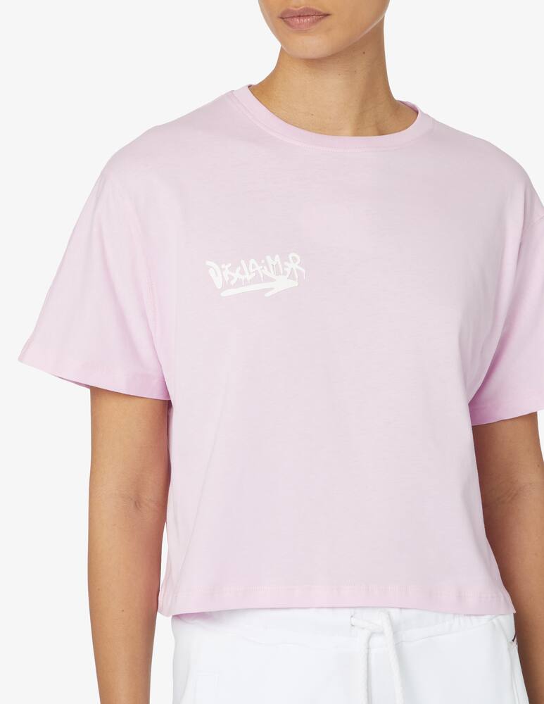rinascente Disclaimer Cotton cropped t-shirt - Pink