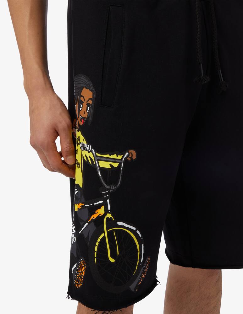 rinascente Disclaimer Hardest boy bike fleece shorts 
