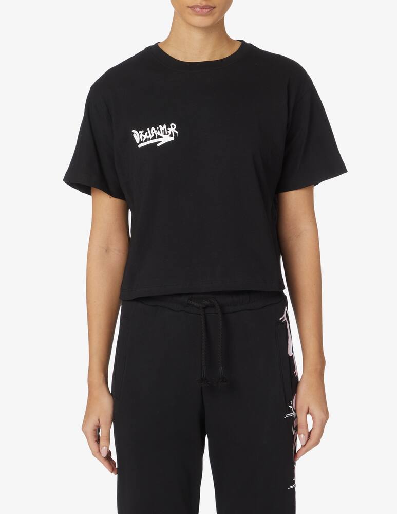 Disclaimer T-shirt crop in cotone - Nero - immagine 1 Disclaimer T-shirt crop in cotone - Nero - immagine 1