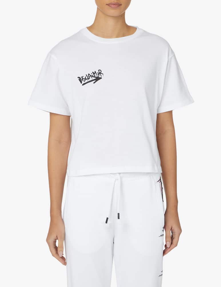 Disclaimer Cotton cropped t-shirt - White - picture 1 Disclaimer Cotton cropped t-shirt - White - picture 1