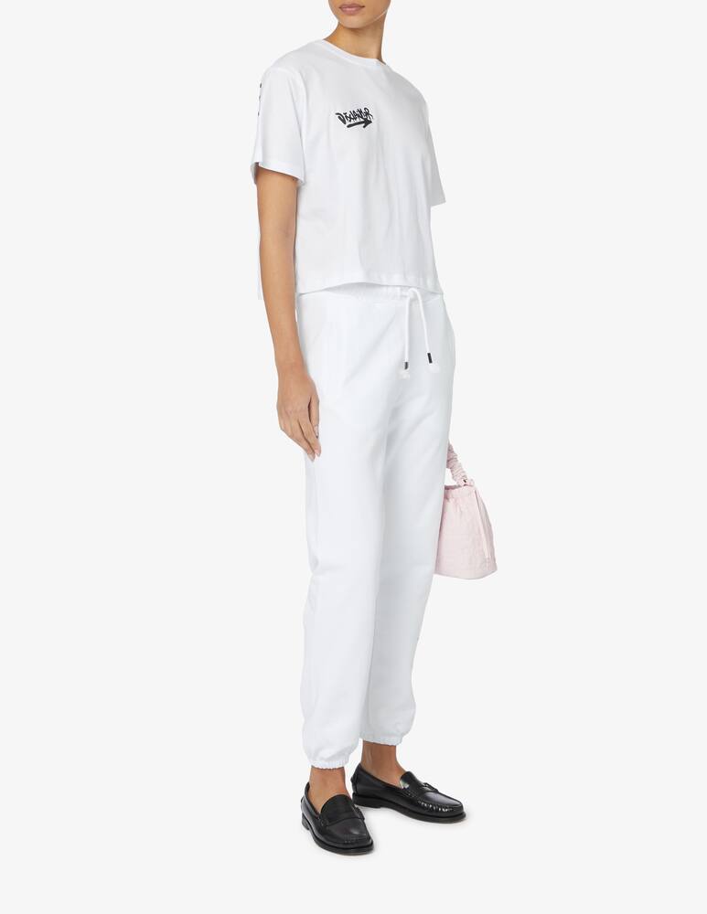 rinascente Disclaimer Cotton cropped t-shirt - White