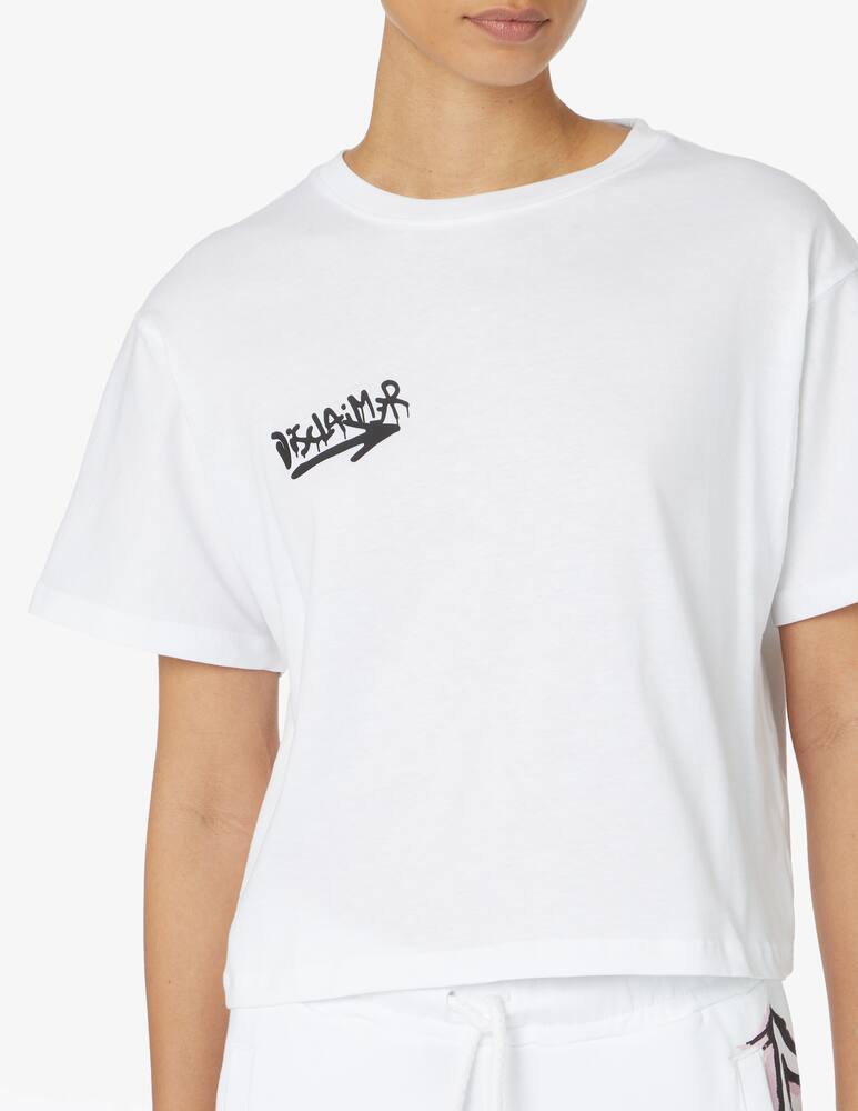 rinascente Disclaimer Cotton cropped t-shirt - White