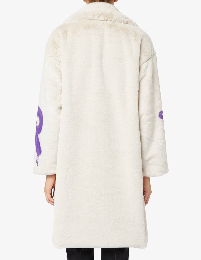 rinascente Disclaimer Cappotto pelliccia sintetica scritta