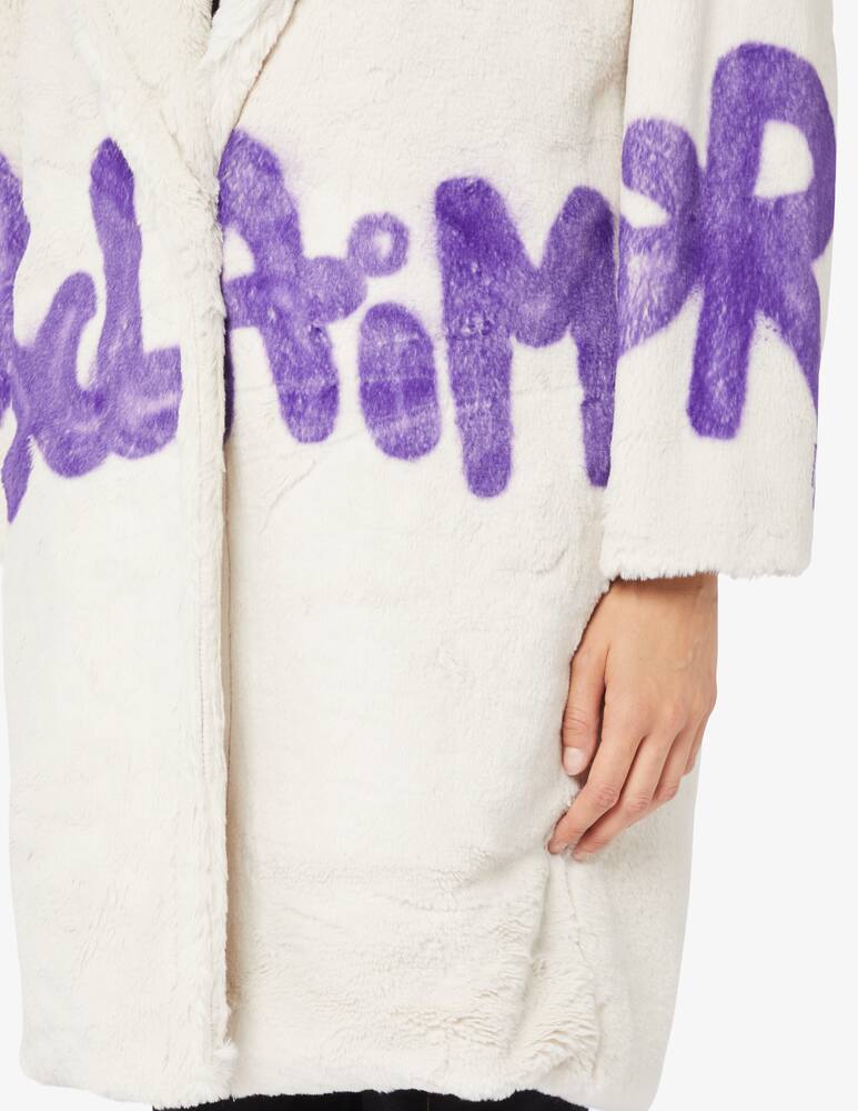 rinascente Disclaimer Cappotto pelliccia sintetica scritta