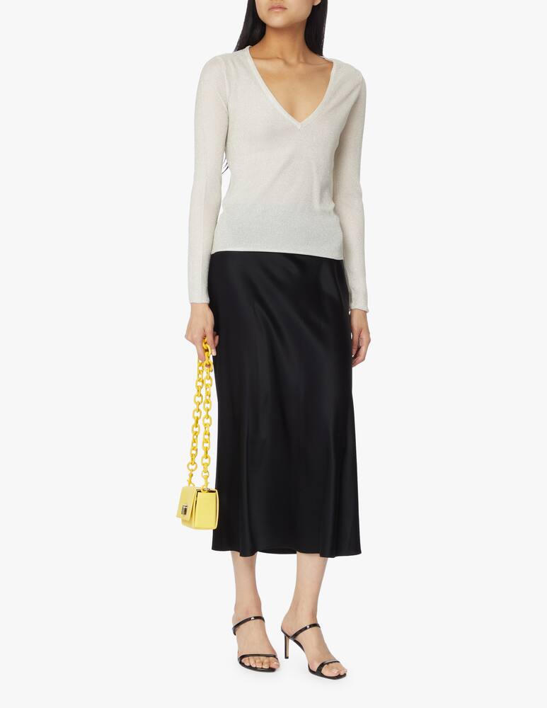 rinascente Missoni Maglietta a manica lunga in viscosa con scollo a V - bianco