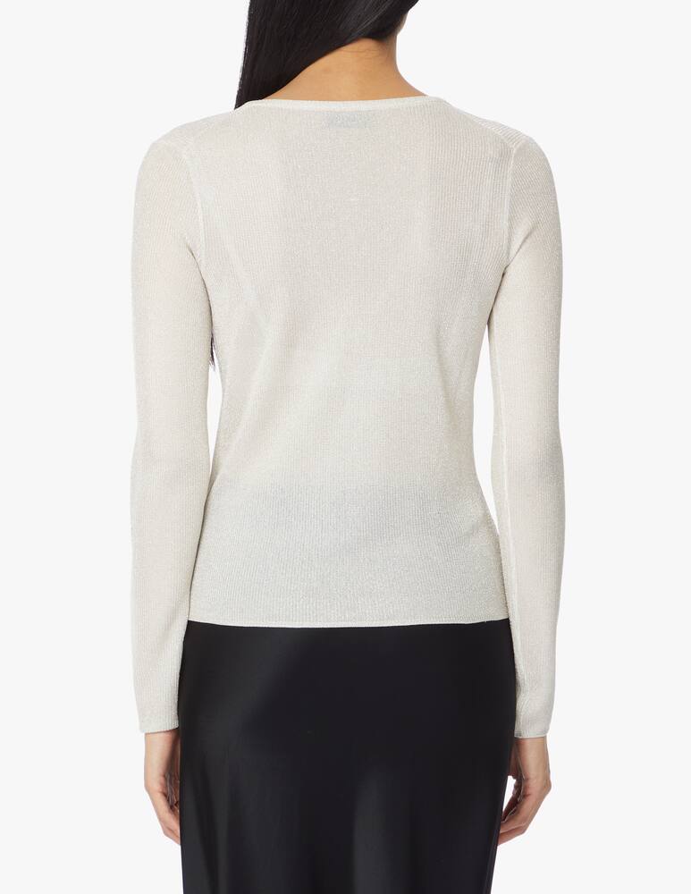 rinascente Missoni Maglietta a manica lunga in viscosa con scollo a V - bianco