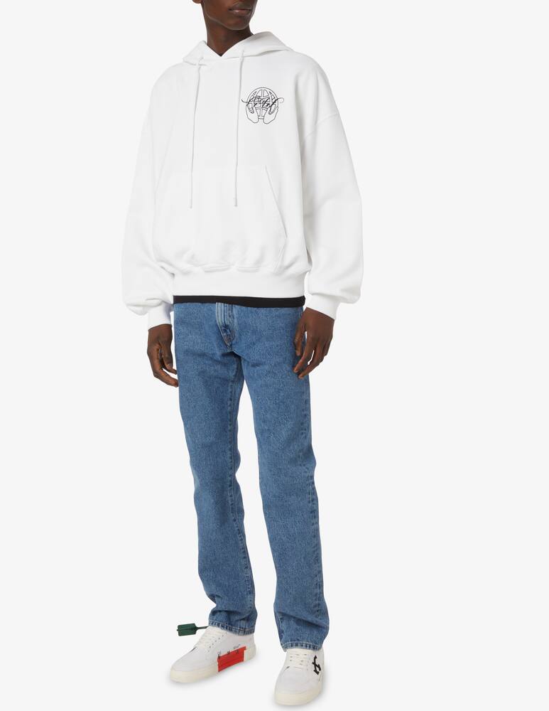 rinascente Off-White Felpa con cappuccio hand arrow boxy hoodie white black 