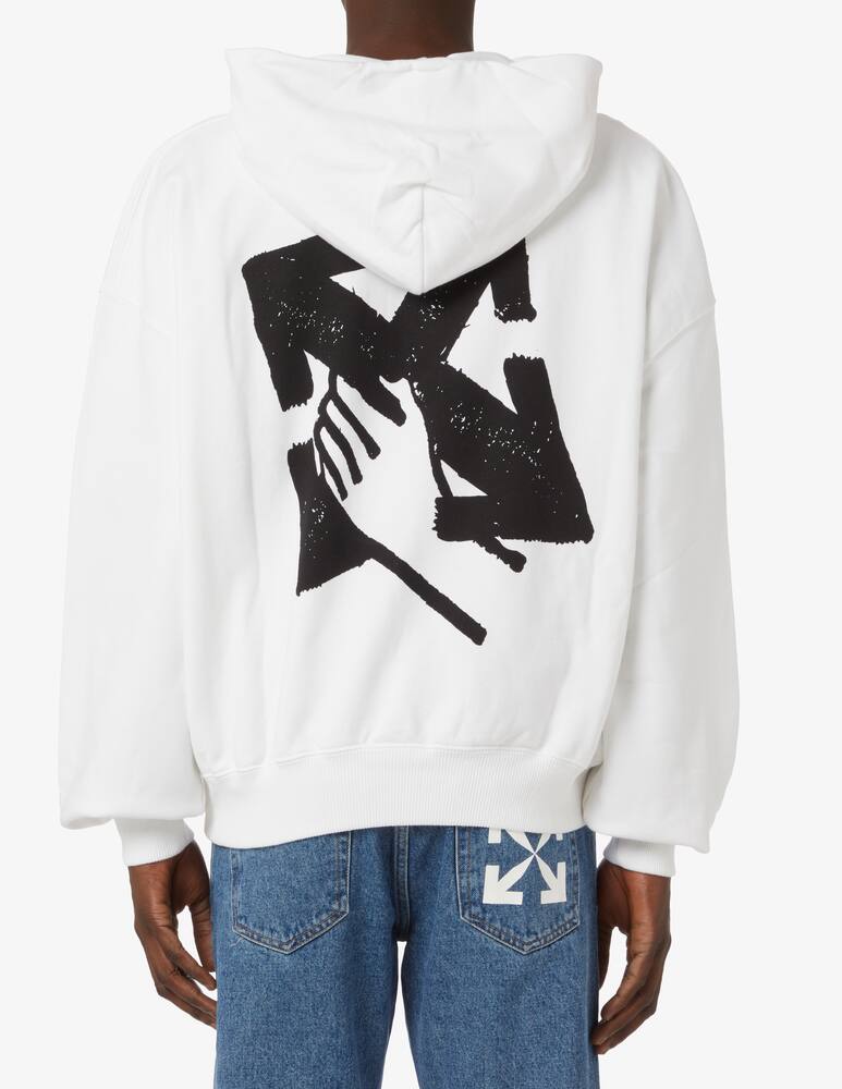 rinascente Off-White Felpa con cappuccio hand arrow boxy hoodie white black 
