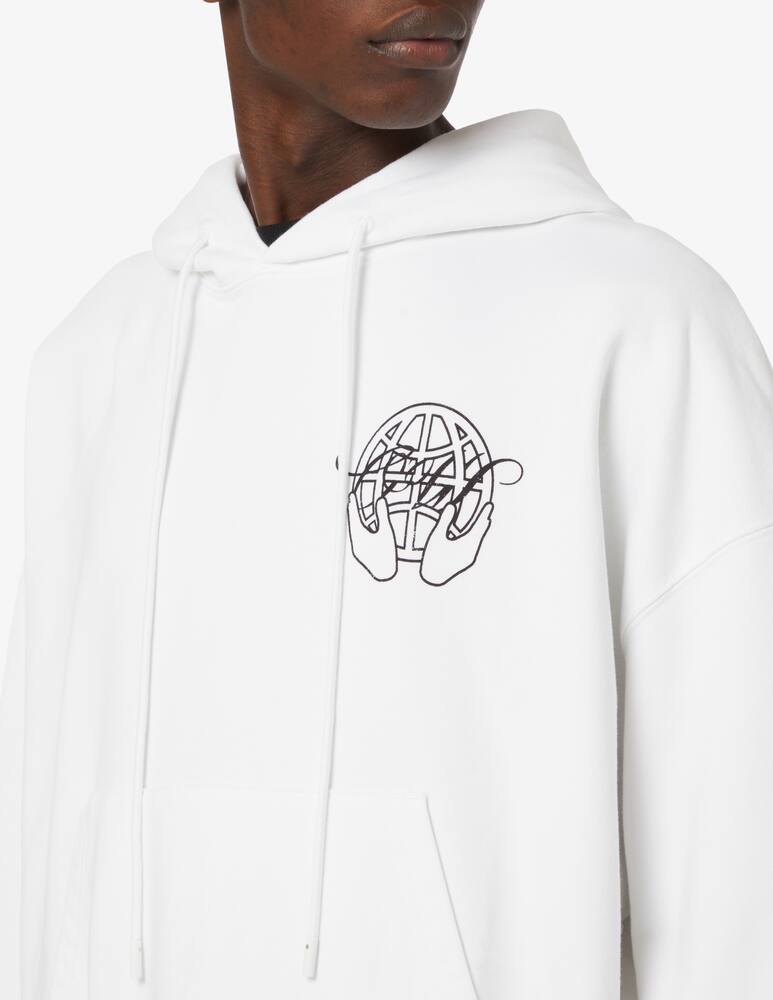 rinascente Off-White Felpa con cappuccio hand arrow boxy hoodie white black 