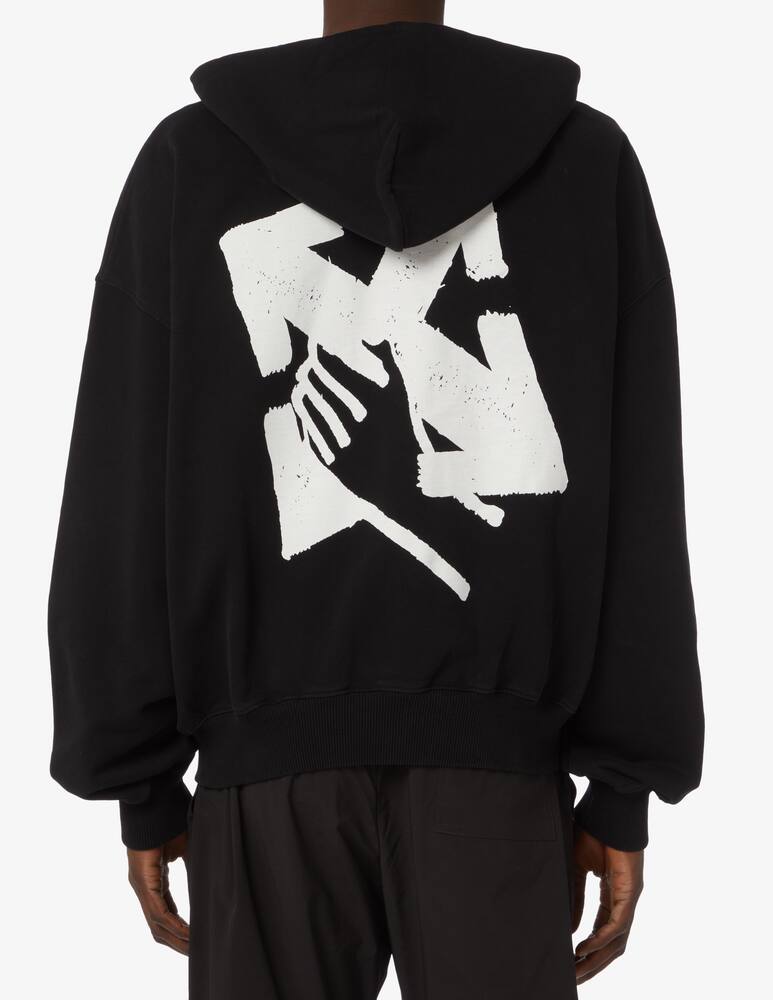 rinascente Off-White Felpa con cappuccio hand arrow boxy hoodie white black 