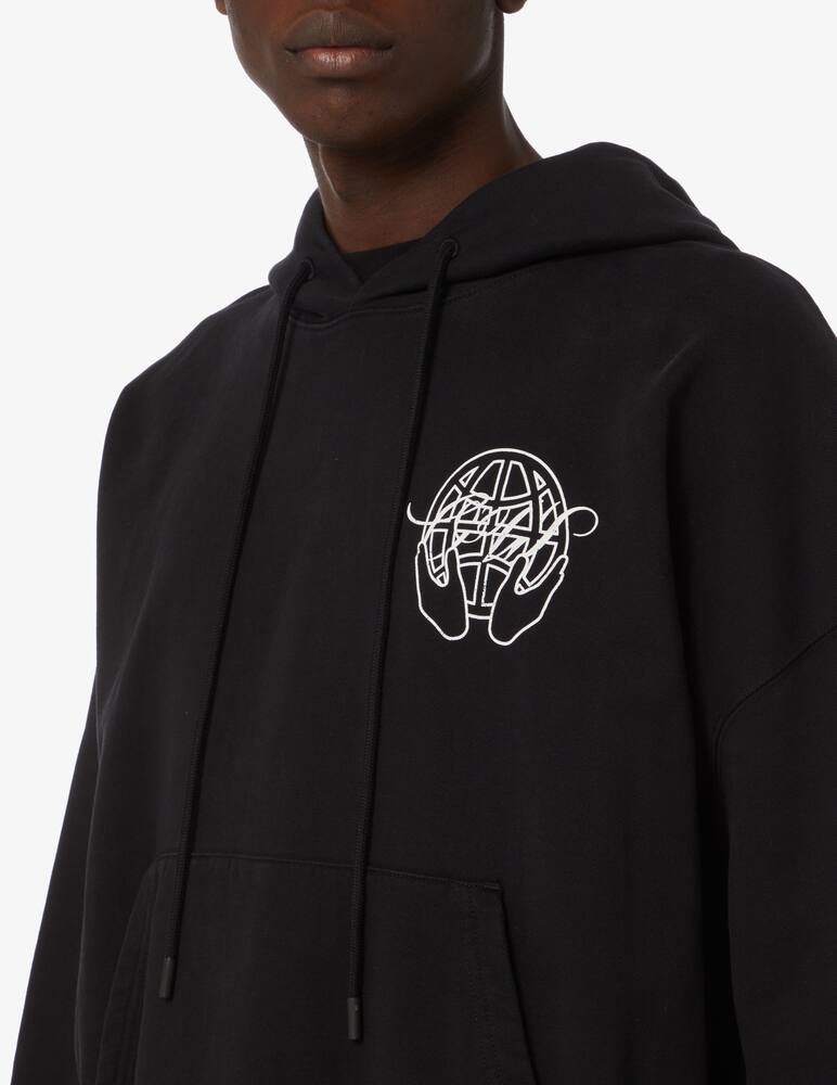 rinascente Off-White Felpa con cappuccio hand arrow boxy hoodie white black 