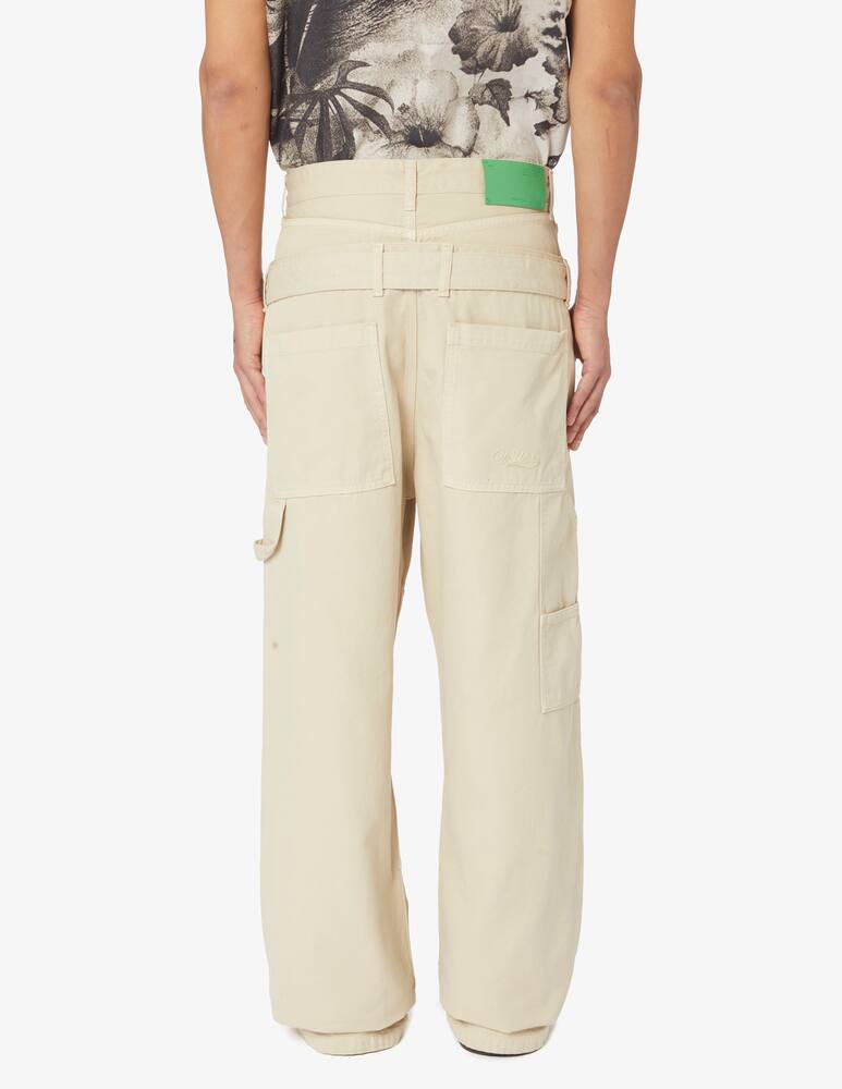 rinascente Off-White Pantaloni wave off canvas double