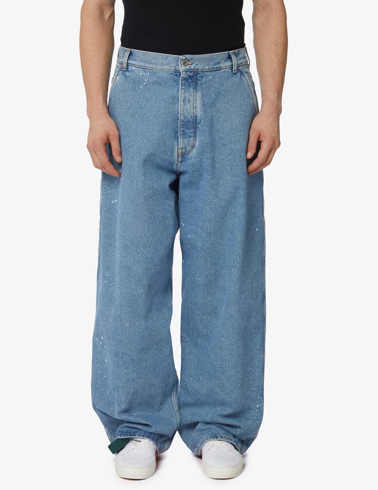 rinascente Off-White Pantaloni jeand paint wide leg tapered
