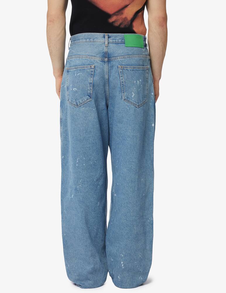 rinascente Off-White Pantaloni jeand paint wide leg tapered