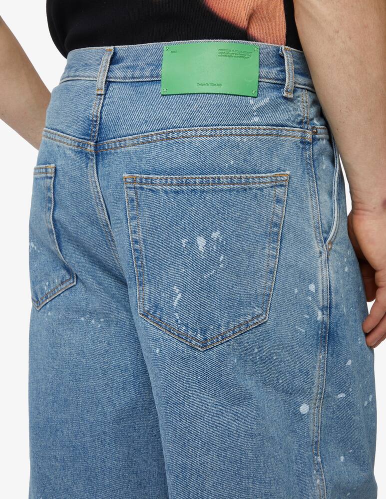 rinascente Off-White Pantaloni jeand paint wide leg tapered