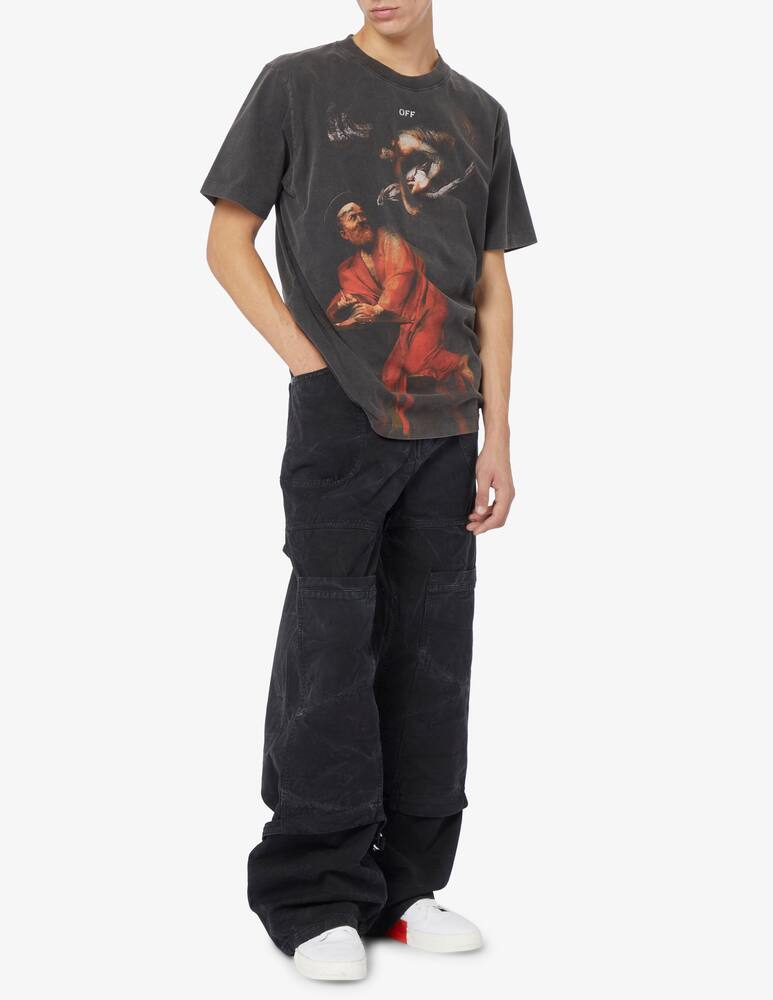 rinascente Off-White Garmdyed canv relax carpenter trousers