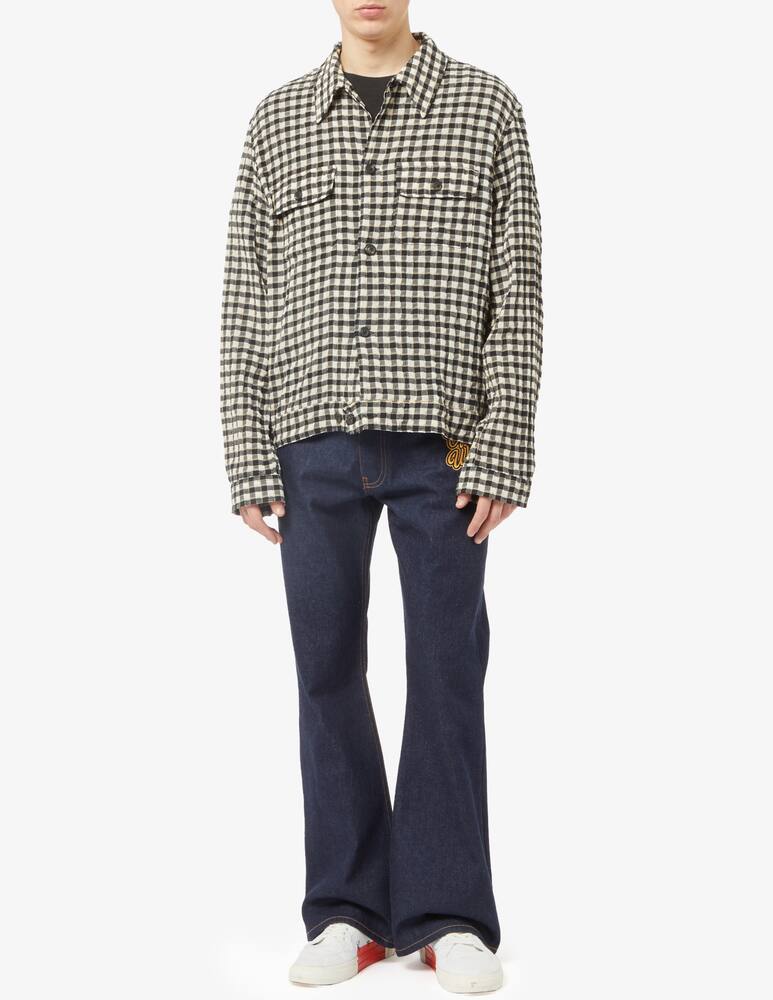 rinascente Off-White 90s logo crop flare denim