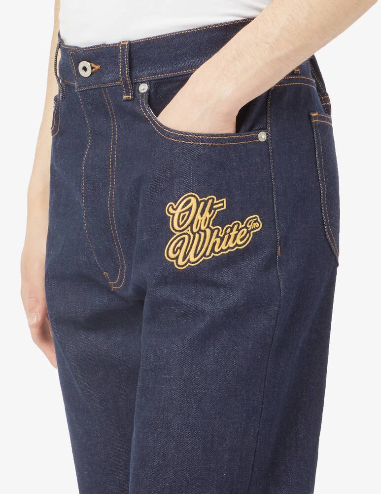 rinascente Off-White 90s logo crop flare denim