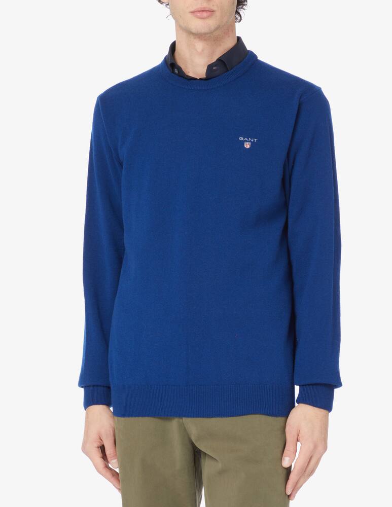 Gant Lambswool roundneck sweater - Blue - picture 1 Gant Lambswool roundneck sweater - Blue - picture 1