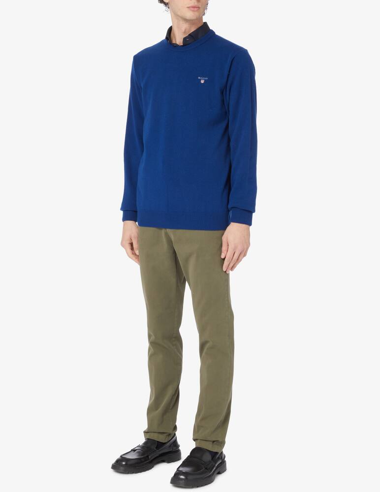 Gant Lambswool roundneck sweater - Blue - picture 2 Gant Lambswool roundneck sweater - Blue - picture 2