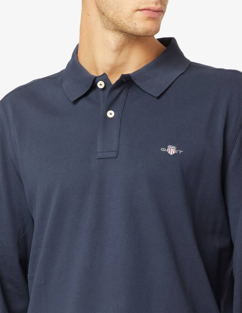 rinascente Gant Piquet small logo long sleeve polo shirt