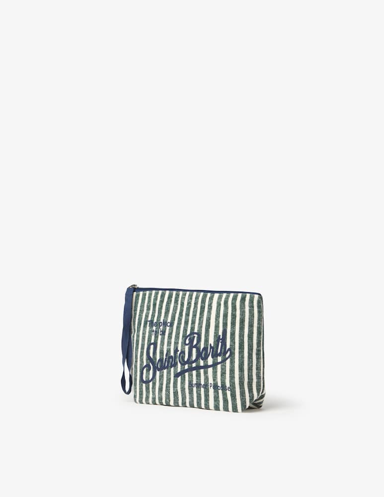 rinascente MC2 Saint Barth Linen striped pochette