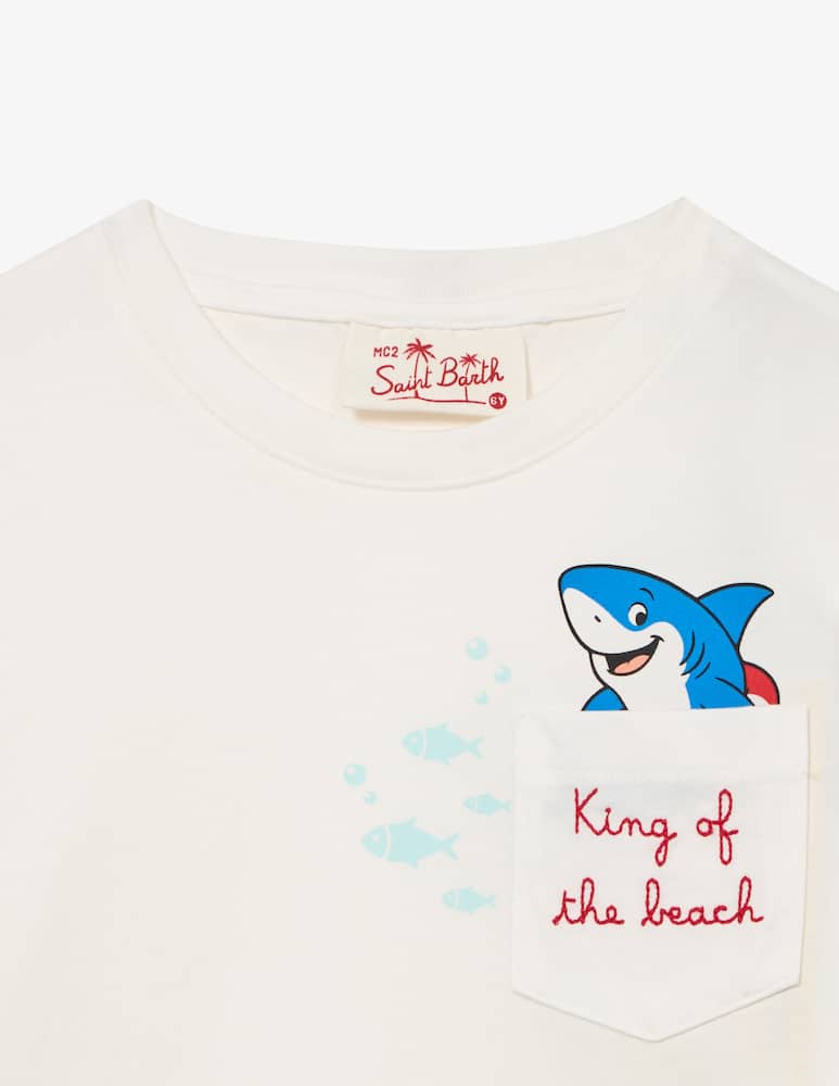 rinascente MC2 Saint Barth Shark pocket print t-shirt
