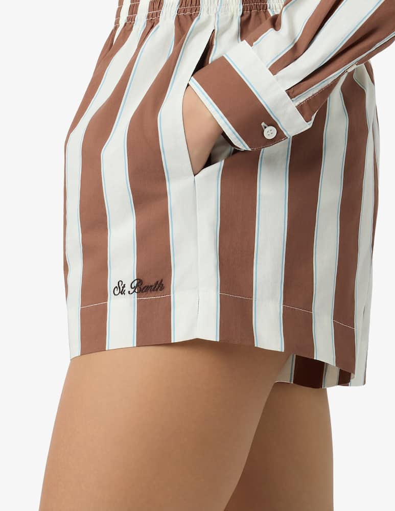 rinascente MC2 Saint Barth Striped cotton shorts