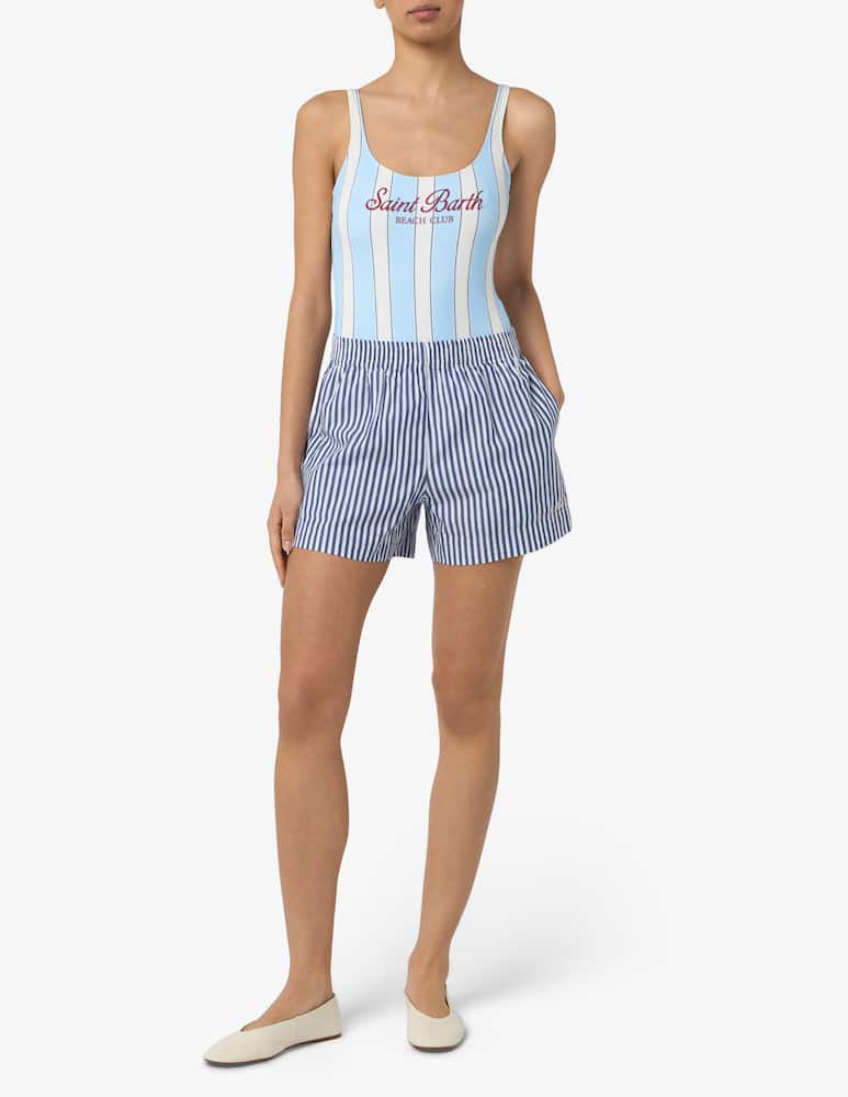 rinascente MC2 Saint Barth Striped pull-on shorts