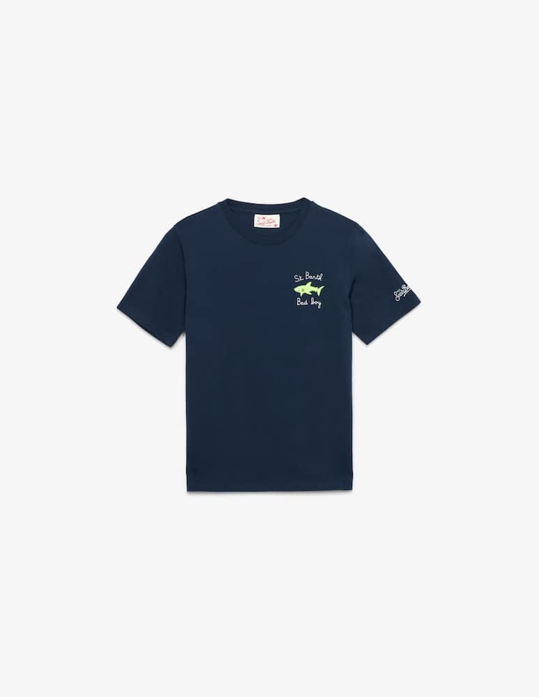 rinascente MC2 Saint Barth T-shirt con ricamo squalo Portofino