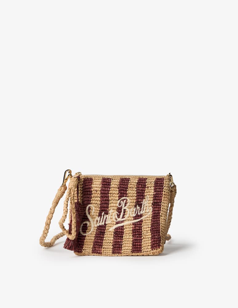 rinascente MC2 Saint Barth Striped raffia crossbody pouch