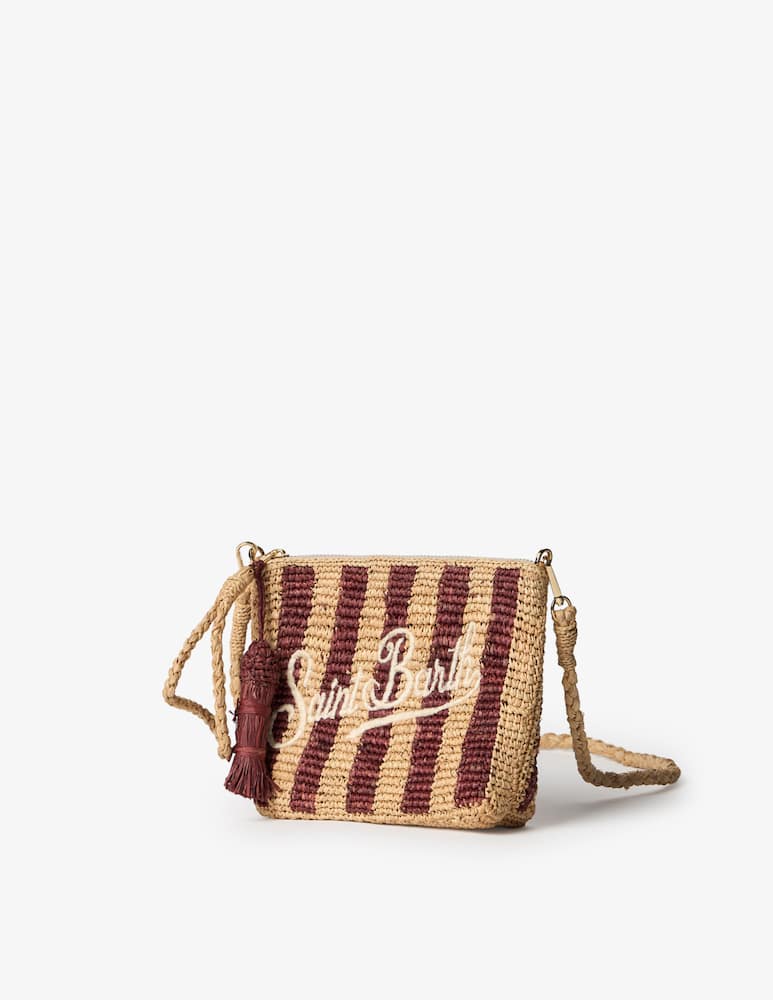 rinascente MC2 Saint Barth Striped raffia crossbody pouch