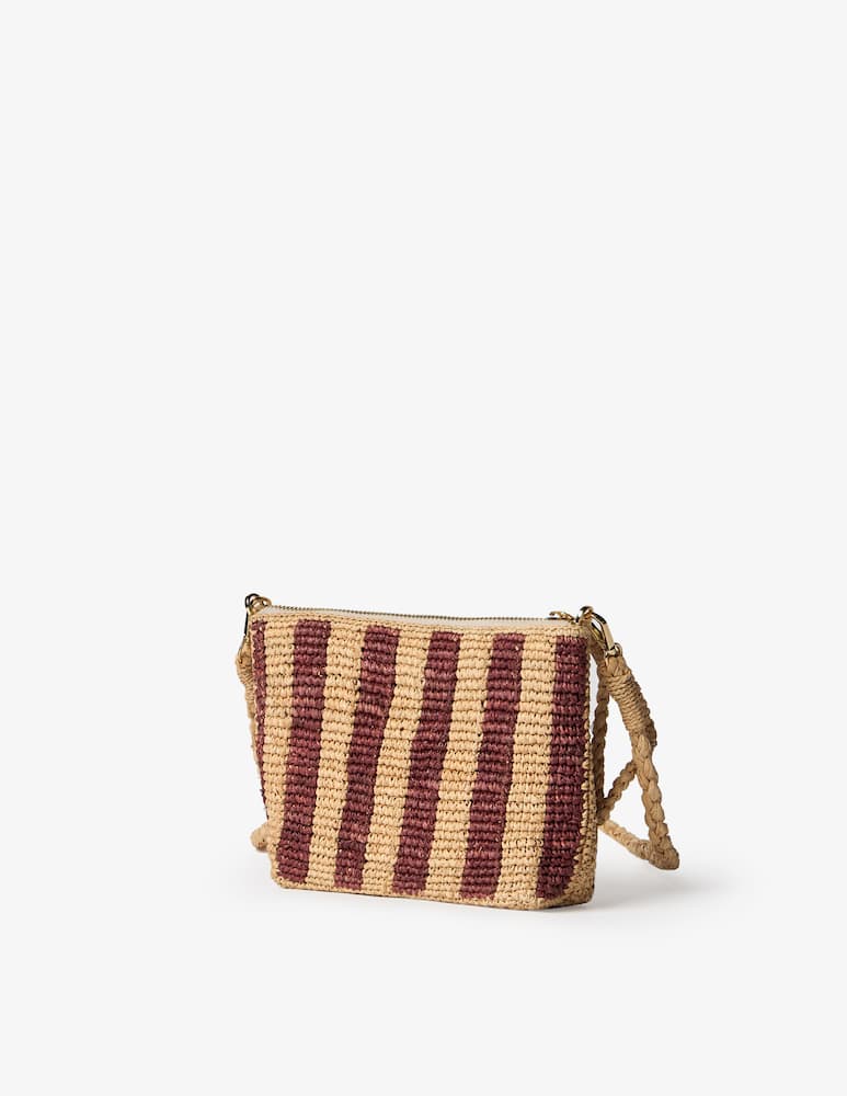rinascente MC2 Saint Barth Striped raffia crossbody pouch