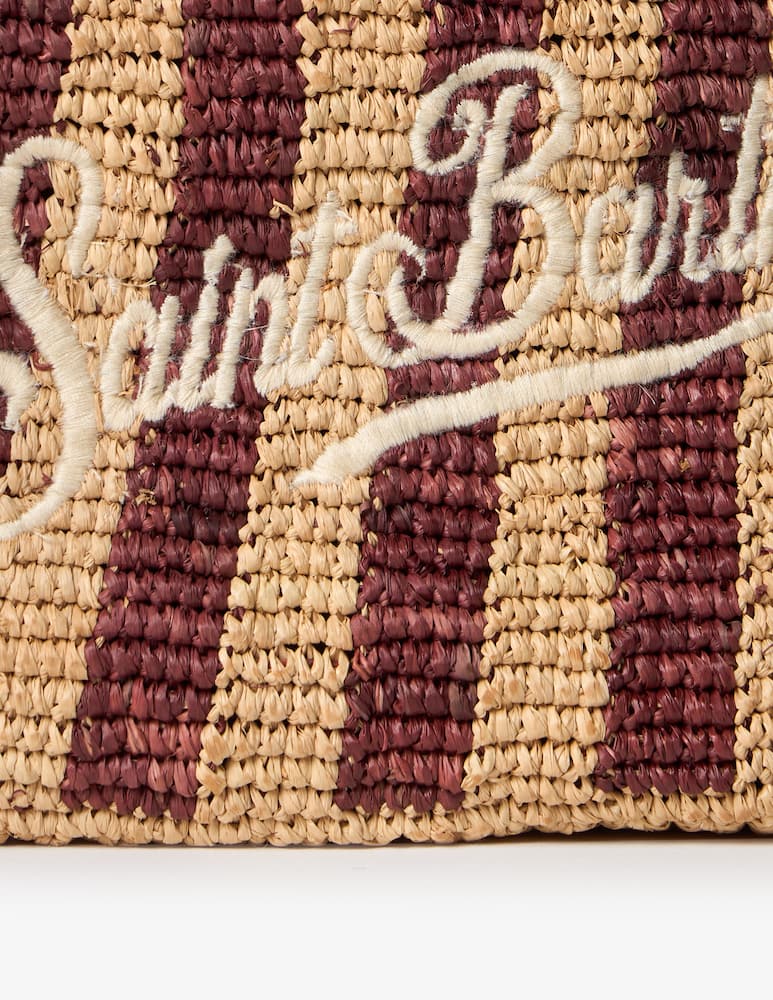 rinascente MC2 Saint Barth Striped raffia crossbody pouch