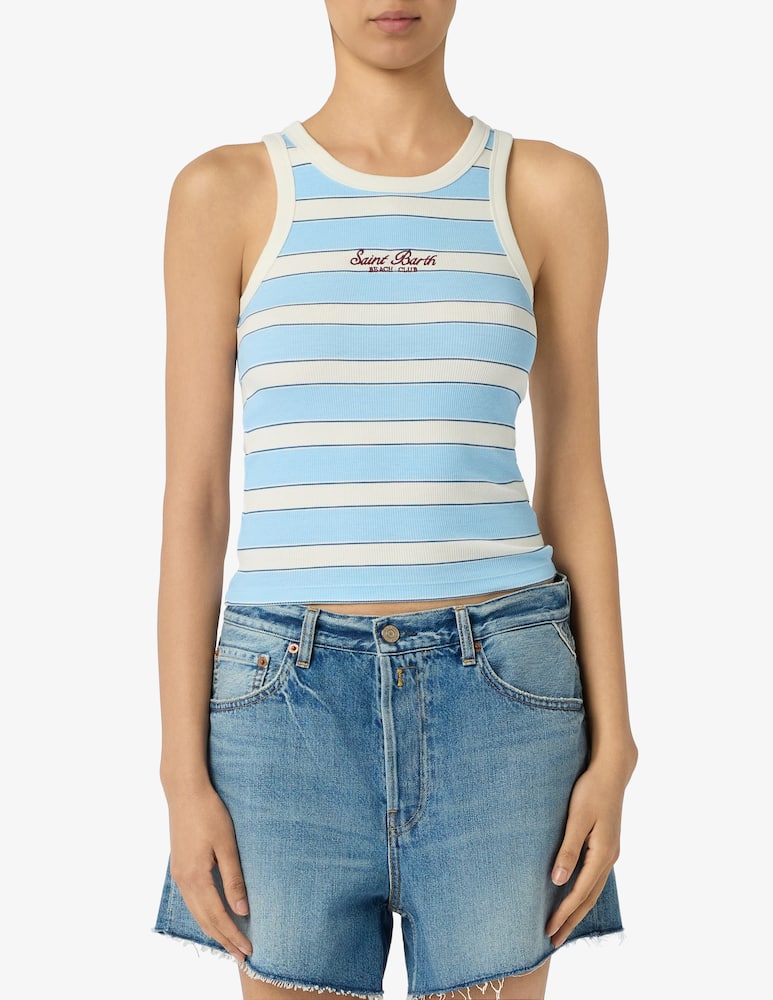 rinascente MC2 Saint Barth Striped rib tank top