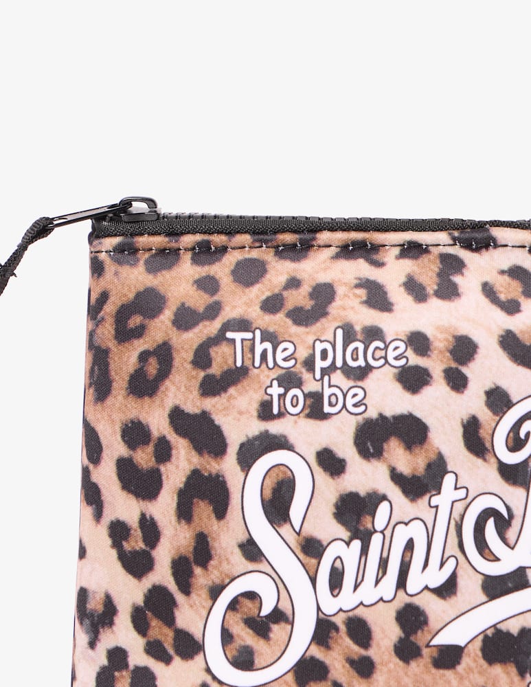 rinascente MC2 Saint Barth Pochette leopardata con logo