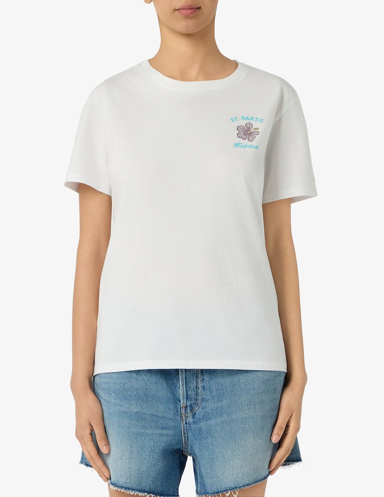 rinascente MC2 Saint Barth Floral logo cotton t-shirt