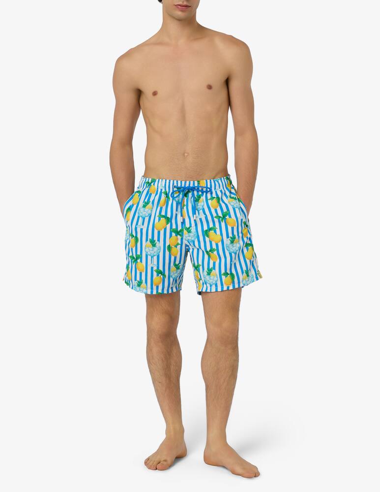 rinascente MC2 Saint Barth Striped lemon swim shorts