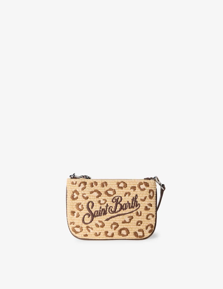 rinascente MC2 Saint Barth Pochette di paglia leopardata