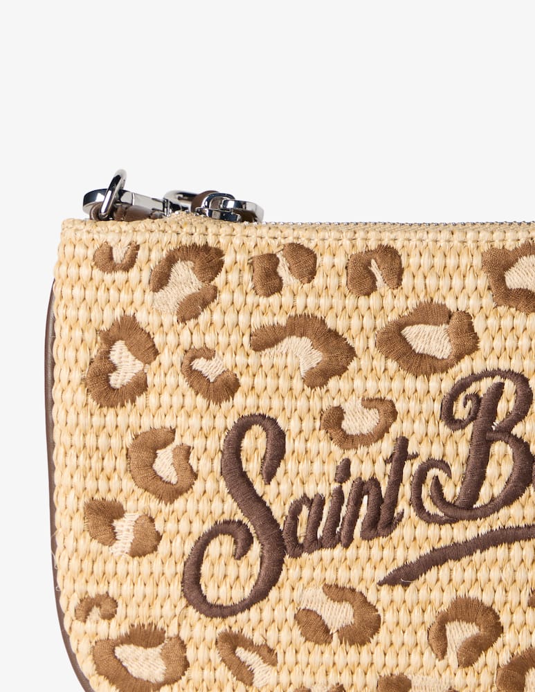 rinascente MC2 Saint Barth Pochette di paglia leopardata